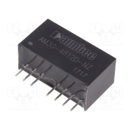 1 pcs x AIMTEC - AM3G-4812D-NZ - Converter: DC/DC, 3W, Uin: 36÷75V, Uout: 12VDC, Uout2: -12VDC, SIP8