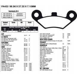 Sintermetal brake pads cf moto linhai fa453rx 9010 0808a0