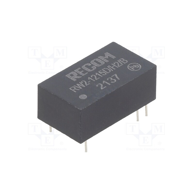 1 pcs x RECOM - RW2-1215D/H2/B - Converter: DC/DC, 2W, Uin: 9÷18V, Uout: 15VDC, Uout2: -15VDC, DIP16
