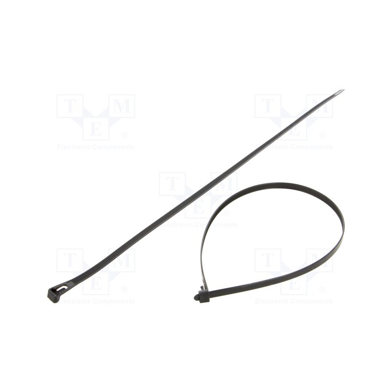 1 pcg x QOLTEC - 52237 - Cable tie, multi use, L: 450mm, W: 7.2mm, polyamide, black, 100pcs.