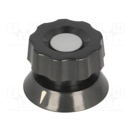 1 pcs x MENTOR - 475.61 - Knob, with pointer, bakelite, Øshaft: 6mm, Ø38x28mm, black