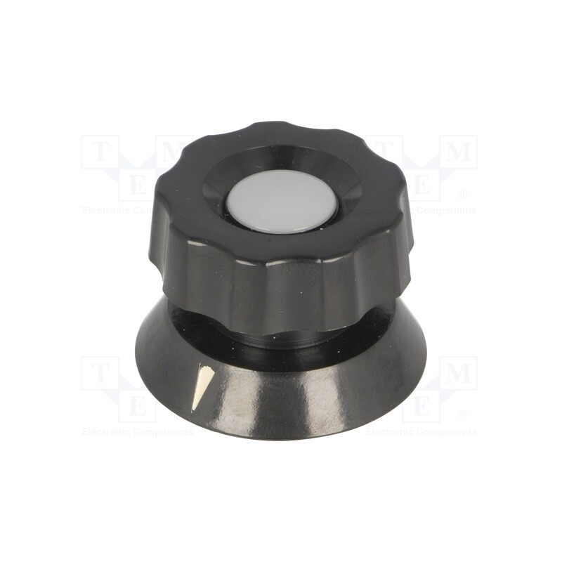 1 pcs x MENTOR - 475.61 - Knob, with pointer, bakelite, Øshaft: 6mm, Ø38x28mm, black