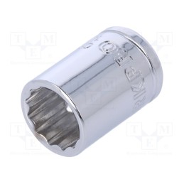 1 pcs x Workpro - W074138 - Socket, 12-angles,socket spanner, 3/8', Chrom-vanadium steel