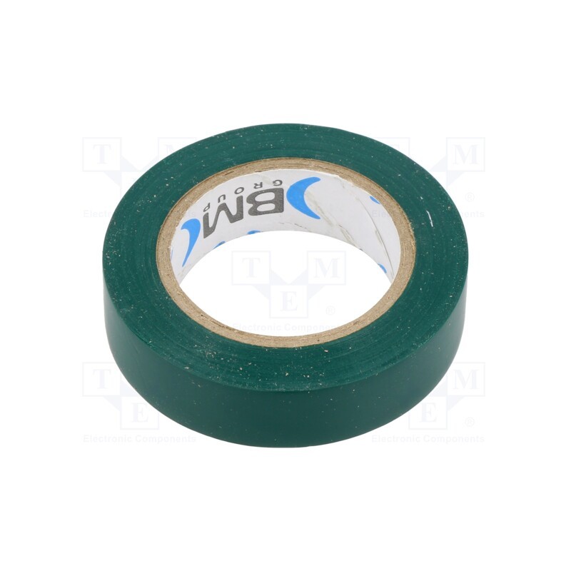 5 rol x BM GROUP - BMESB1510VE - Tape: electrical insulating, W: 15mm, L: 10m, Thk: 0.15mm, green