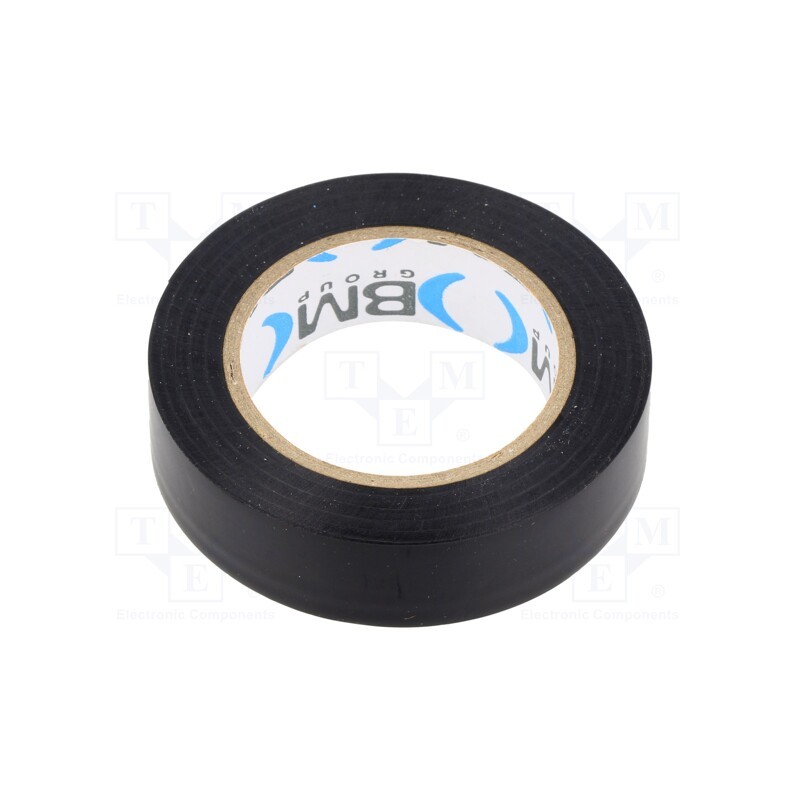 5 rol x BM GROUP - BMESB1510NE - Tape: electrical insulating, W: 15mm, L: 10m, Thk: 0.15mm, black