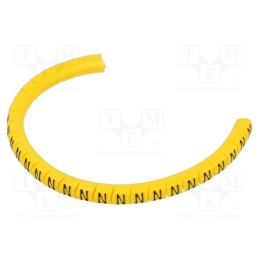 1 pcg x PARTEX - PA-02003PV40.N - Markers, Marking: N, 1.3÷3mm, PVC, yellow, -30÷60°C, leaded, PA-02