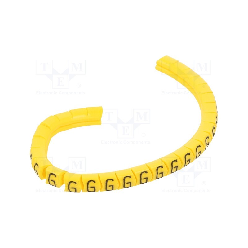 1 pcg x PARTEX - PA-02003PV40.G - Markers, Marking: G, 1.3÷3mm, PVC, yellow, -30÷60°C, leaded, PA-02