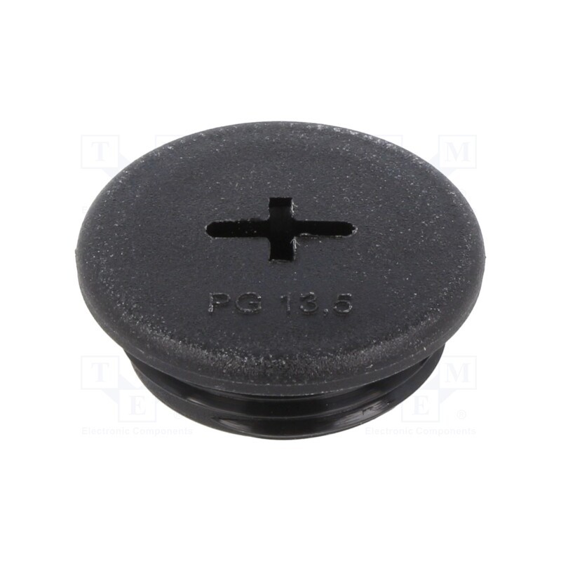 1 pcg x ALPHA WIRE - HPP13 BK080 - Stopper, PG13,5, polyamide, black, Thread: PG, 6mm, 10pcs.