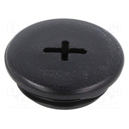 1 pcg x ALPHA WIRE - HPM20 BK080 - Stopper, M20, 1.5, polyamide, black, Thread: metric, 7mm, 10pcs.