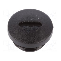 1 pcg x ALPHA WIRE - HPM16 BK080 - Stopper, M16, 1.5, polyamide, black, Thread: metric, 7mm, 10pcs.