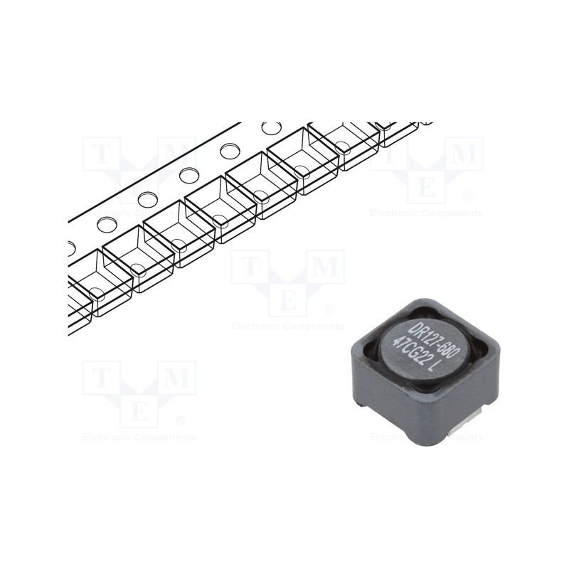 1 pcs x EATON ELECTRONICS - DR127-680-R - Inductor: wire, SMD, 68uH, Ioper: 2.44A, 105mΩ, ±20%, Isat: 4.44A
