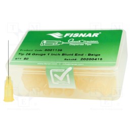 10 pcs x FISNAR - 8001136 - Needle: steel, 1', Size: 26, straight, 0.23mm, Mounting: Luer Lock