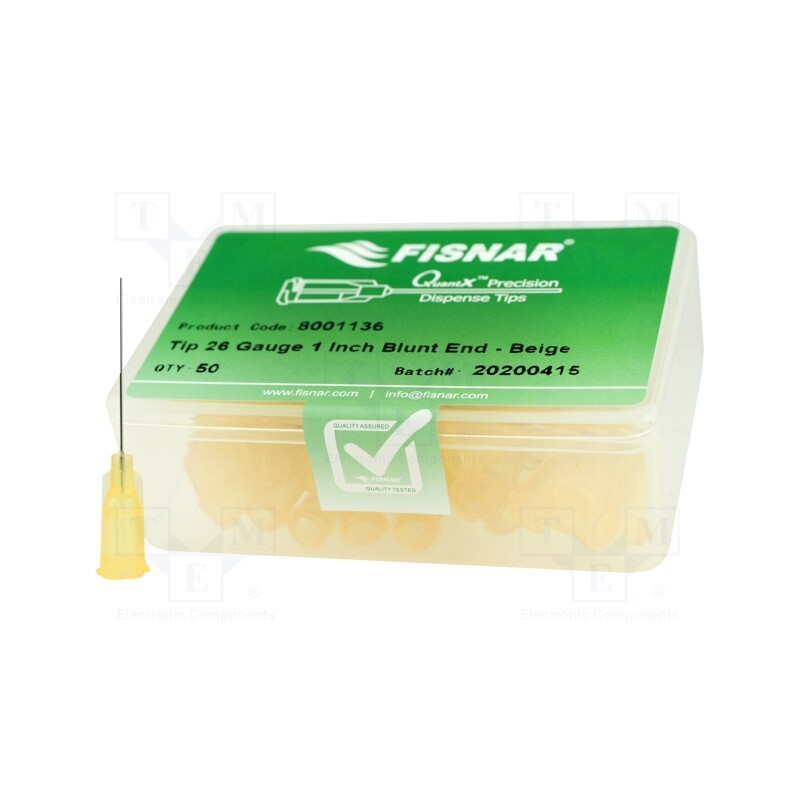 10 pcs x FISNAR - 8001136 - Needle: steel, 1', Size: 26, straight, 0.23mm, Mounting: Luer Lock