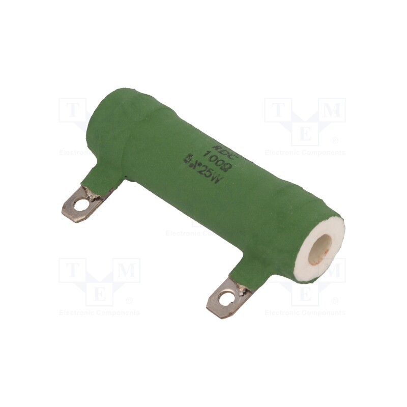 1 pcs x TELPOD - RDC25S-100R-5% - Resistor: wire-wound, 100Ω, 25W, ±5%, Ø18x56mm, for soldering