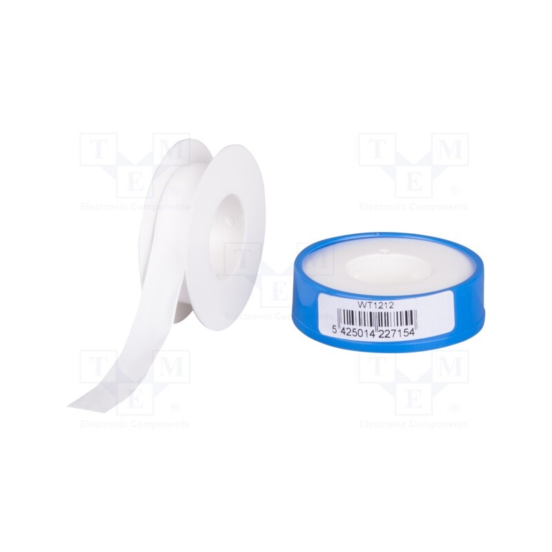 5 rol x HPX - WT1212 - Tape: sealing, W: 12mm, L: 12m, white, PTFE, max.260°C