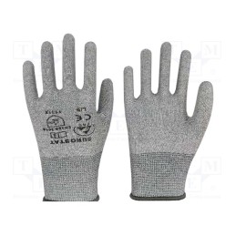1 set x EUROSTAT GROUP - 51-680-0401B - Protective gloves, ESD, XS, Features: dissipative, grey, &lt,10MΩ