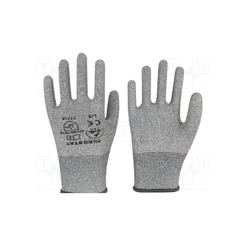 1 set x EUROSTAT GROUP - 51-680-0401B - Protective gloves, ESD, XS, Features: dissipative, grey, &lt,10MΩ