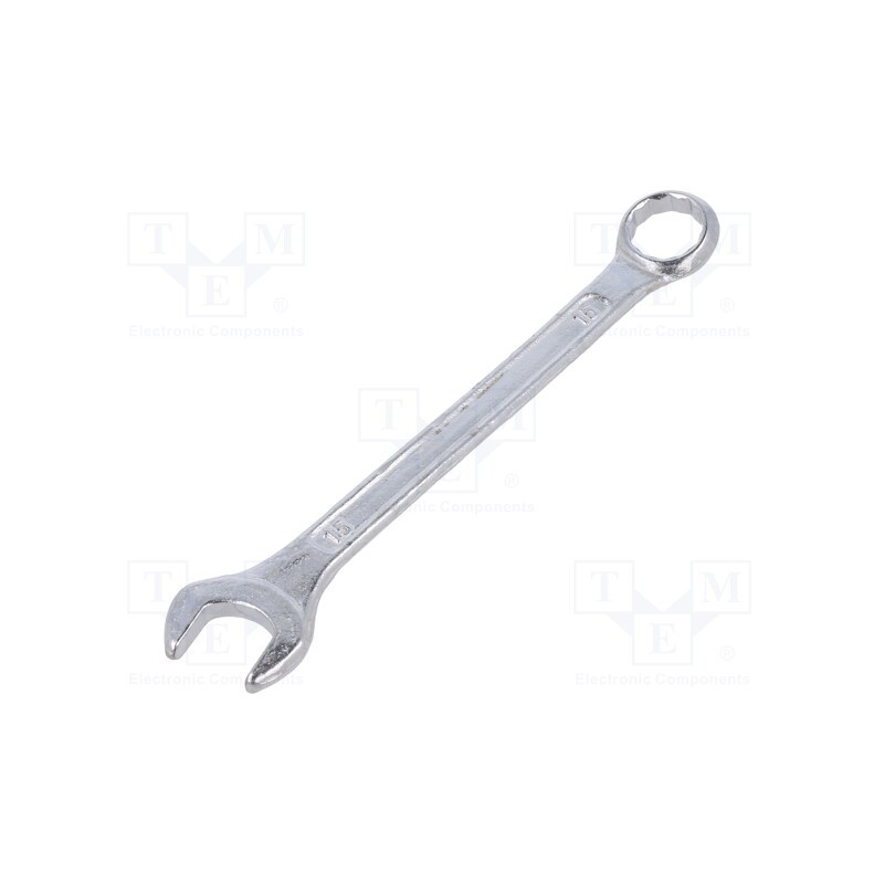 5 pcs x MEGA - 35615H - Wrench, combination spanner, 15mm, steel