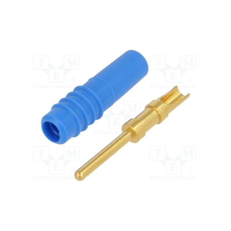 1 pcs x STu00c4UBLI - 22.2602-23 - Connector: 1mm banana, plug, blue, 60VDC, 6A, Connection: soldered
