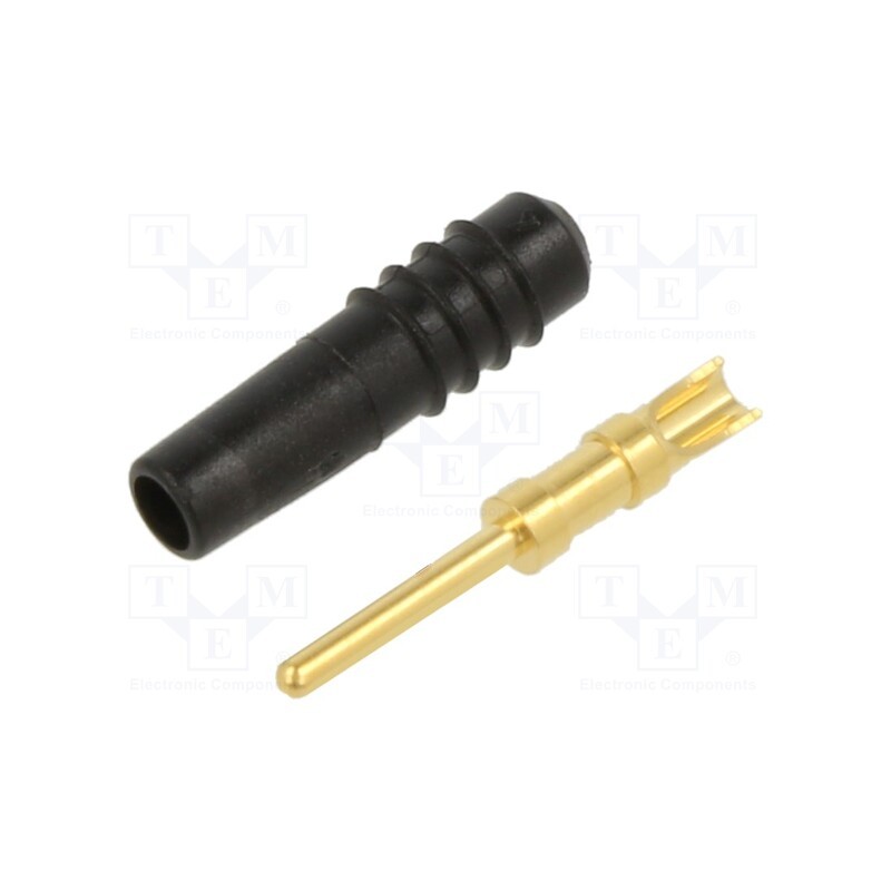 1 pcs x STu00c4UBLI - 22.2602-21 - Connector: 1mm banana, plug, black, 60VDC, 6A, Connection: soldered