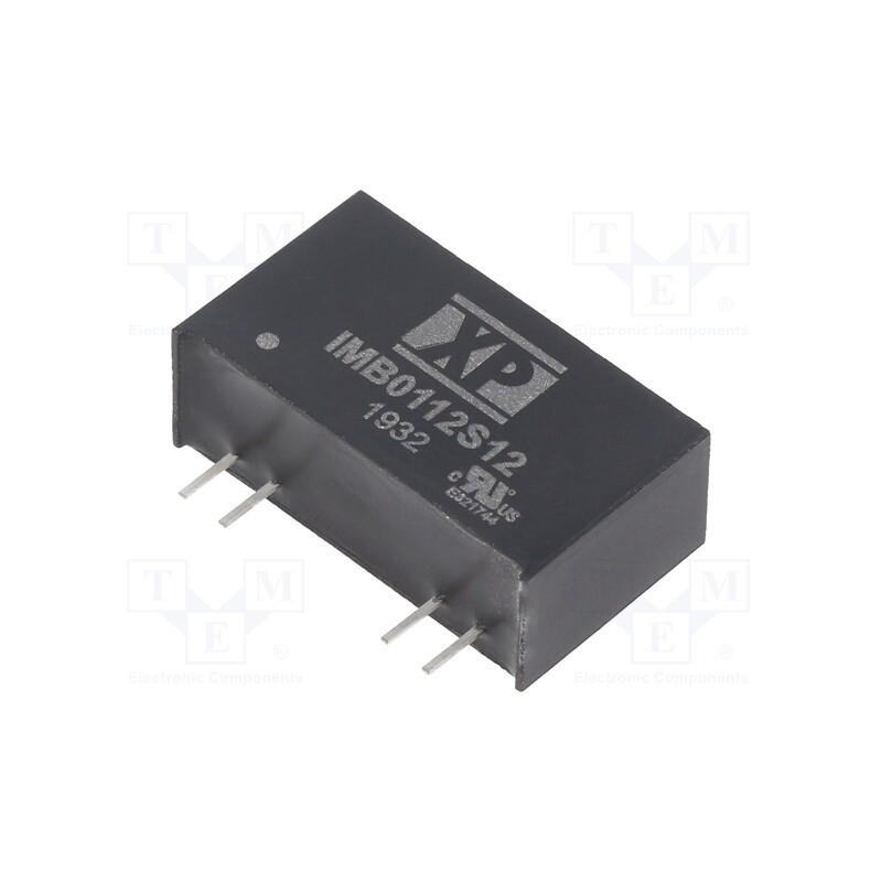 1 pcs x XP POWER - IMB0112S12 - Converter: DC/DC, 1W, Uin: 12V, Uout: 12VDC, Iout: 84mA, SIP7, 60kHz