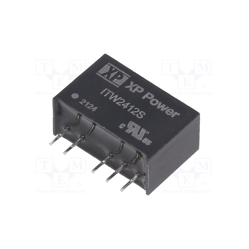 1 pcs x XP POWER - ITW2412S - Converter: DC/DC, 1W, Uin: 18÷36V, Uout: 12VDC, Uout2: -12VDC, SIP