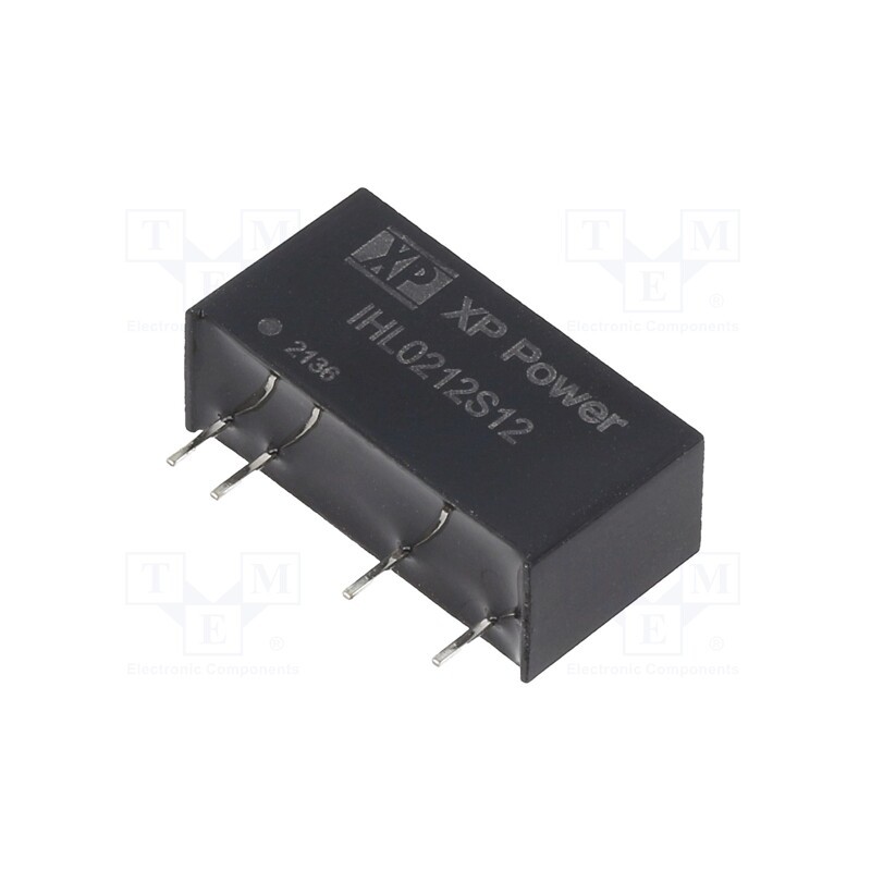 1 pcs x XP POWER - IHL0212S12 - Converter: DC/DC, 2W, Uin: 10.8÷13.2V, Uout: 12VDC, Iout: 167mA, SIP7