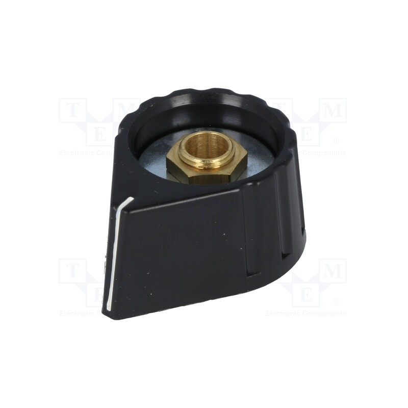 1 pcs x MENTOR - 429.611 - Knob, with pointer, plastic, Øshaft: 6mm, Ø28x17mm, black