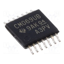 1 pcs x TEXAS INSTRUMENTS - CD4069UBPW - IC: digital, NOT, Ch: 6, IN: 1, CMOS, SMD, TSSOP14, 3÷18VDC, -55÷125°C