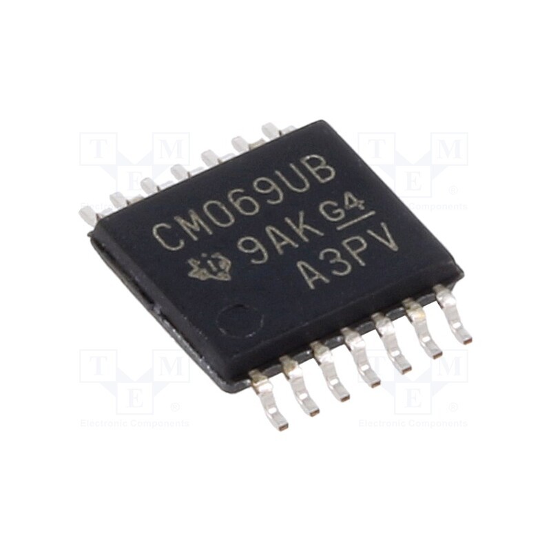 1 pcs x TEXAS INSTRUMENTS - CD4069UBPW - IC: digital, NOT, Ch: 6, IN: 1, CMOS, SMD, TSSOP14, 3÷18VDC, -55÷125°C