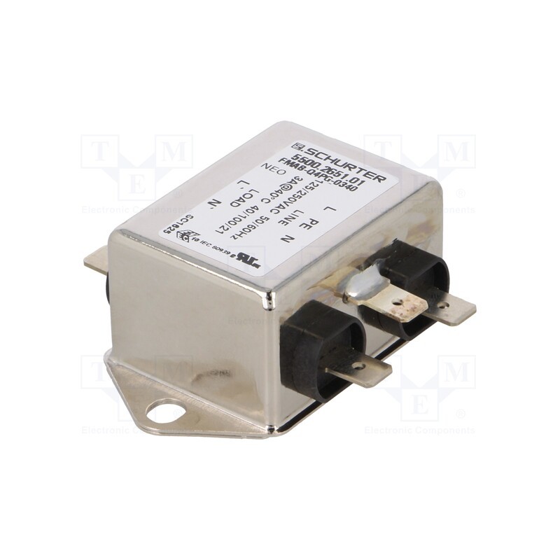 1 pcs x SCHURTER - 5500.2651.01 - Filter: anti-interference, 250VAC, Ioper.max: 3A, Ir: 0.5mA