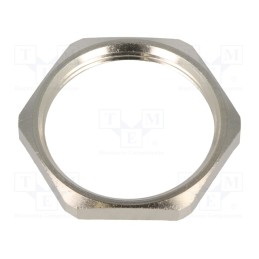 1 pcs x HUMMEL - 1.167.6300.50 - Nut, with earthing, M63, brass, nickel, Thk: 6mm, Spanner: 70mm