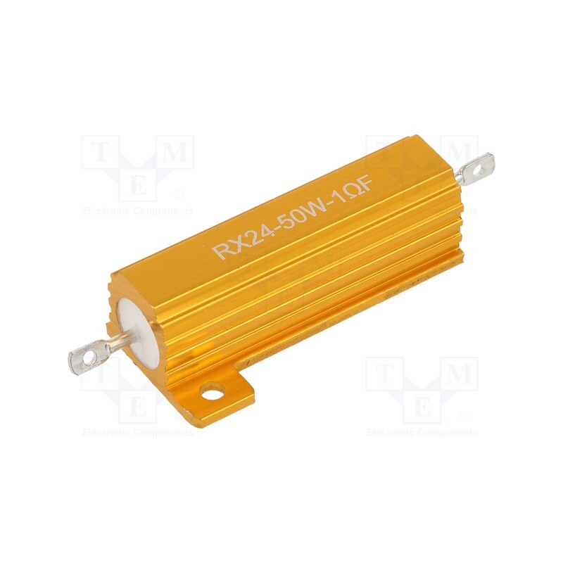 1 pcs x SR PASSIVES - AHP50W-1RF - Resistor: wire-wound, with heatsink, 1Ω, 50W, ±1%, 50ppm/°C, 38.5mm