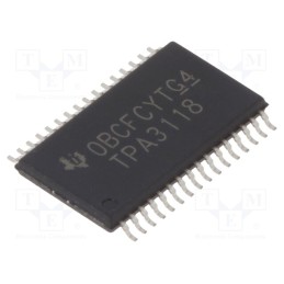 1 pcs x TEXAS INSTRUMENTS - TPA3118D2DAP - IC: audio amplifier, Pout: 60W, 4.5÷26VDC, Ch: 2, Amp.class: D, 8Ω