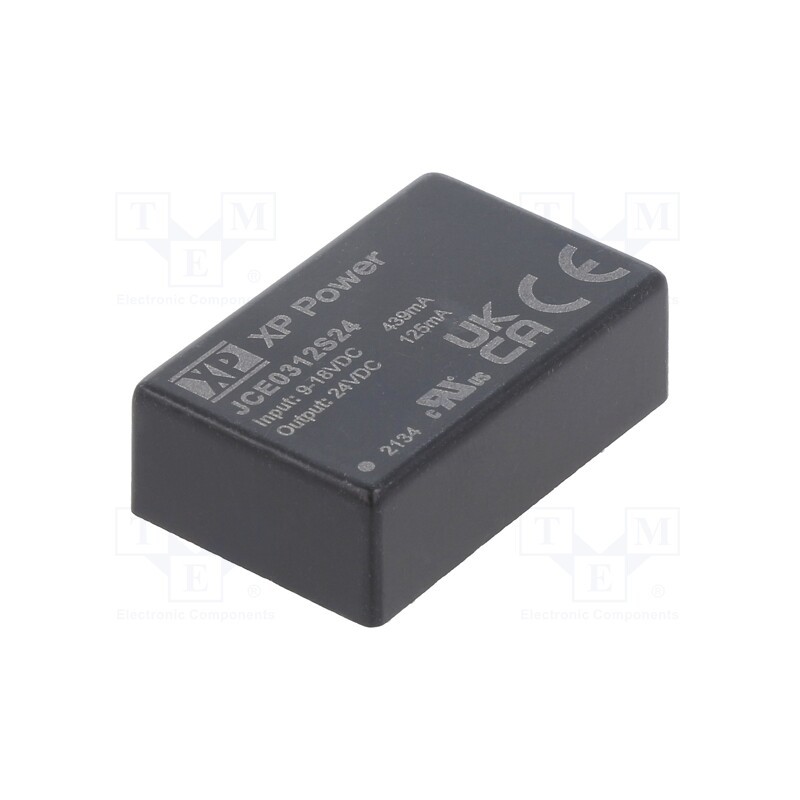 1 pcs x XP POWER - JCE0312S24 - Converter: DC/DC, 3W, Uin: 9÷18V, Uout: 24VDC, Iout: 125mA, DIP24