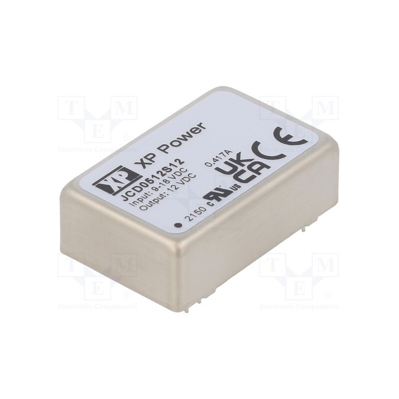 1 pcs x XP POWER - JCD0512S12 - Converter: DC/DC, 5W, Uin: 9÷18V, Uout: 12VDC, Iout: 417mA, 266kHz