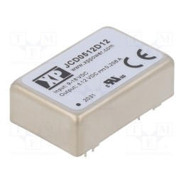 1 pcs x XP POWER - JCD0512D12 - Converter: DC/DC, 5W, Uin: 9÷18V, Uout: 12VDC, Uout2: -12VDC, 266kHz