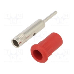 1 pcs x STu00c4UBLI - 64.3011-22 - Socket, 4mm banana, 25A, 30VAC, 60VDC, red, nickel plated, on panel