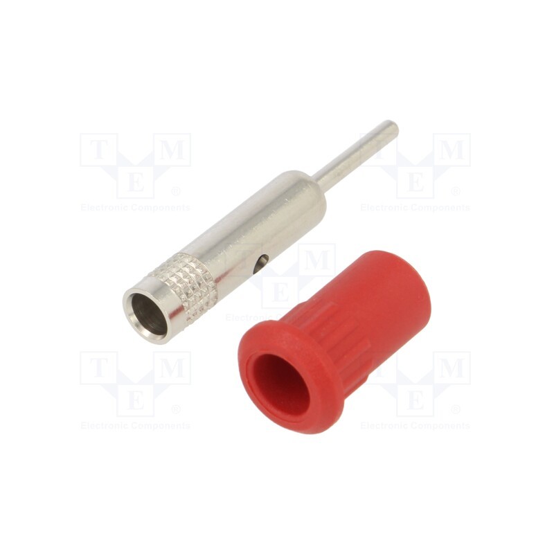 1 pcs x STu00c4UBLI - 64.3011-22 - Socket, 4mm banana, 25A, 30VAC, 60VDC, red, nickel plated, on panel