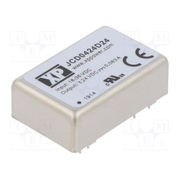 1 pcs x XP POWER - JCD0424D24 - Converter: DC/DC, 4W, Uin: 18÷36V, Uout: 24VDC, Uout2: -24VDC, 266kHz