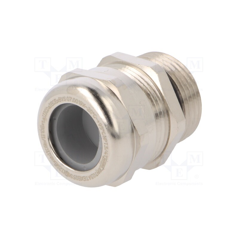 1 pcs x HUMMEL - 1.610.3400.71 - Cable gland, NPT3/4', IP68, brass, HSK-M-Ex