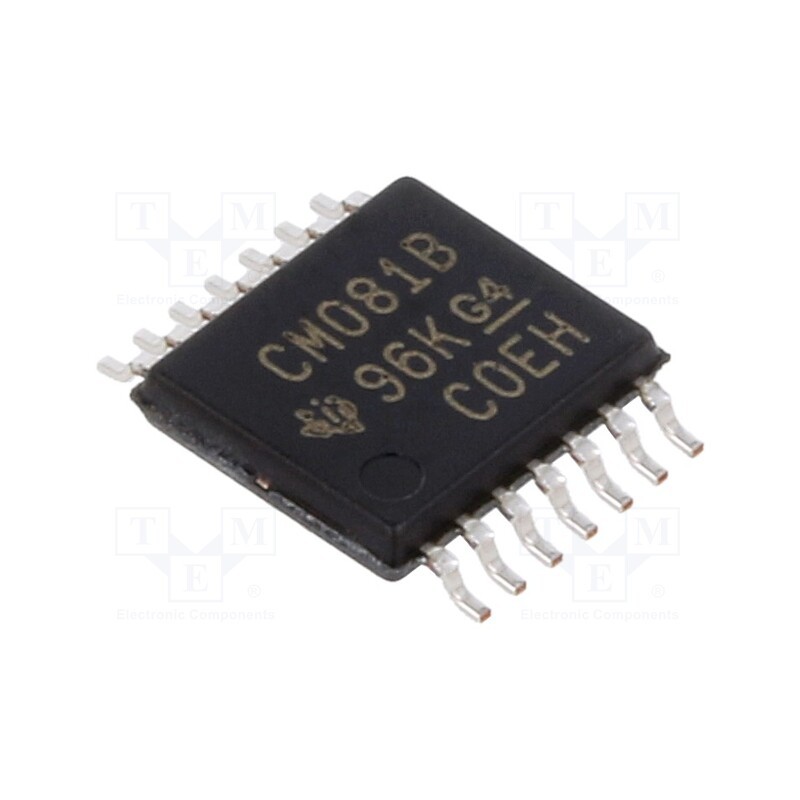 3 pcs x TEXAS INSTRUMENTS - CD4081BPW - IC: digital, AND, Ch: 4, IN: 2, CMOS, SMD, TSSOP14, 3÷18VDC, -55÷125°C