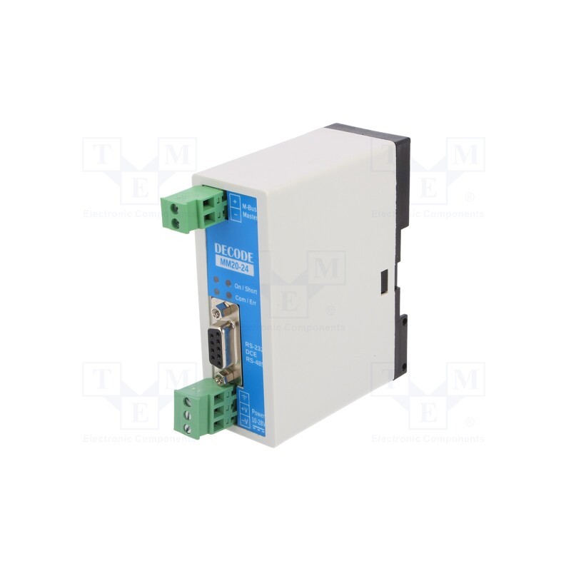 1 pcs x DECODE - MM20-24 - Converter, RS232/RS485/M-BUS, 10÷28VDC, for DIN rail mounting