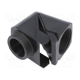 1 pcs x HUMMEL - 1.315.2901.11 - Connector, angular, PG29, PG29, IP68, polyamide, black, Snap Elbow