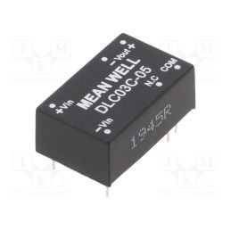 1 pcs x MEAN WELL - DLC03C-05 - Converter: DC/DC, 3W, Uin: 36÷75V, Uout: 5VDC, Uout2: -5VDC, DIP16