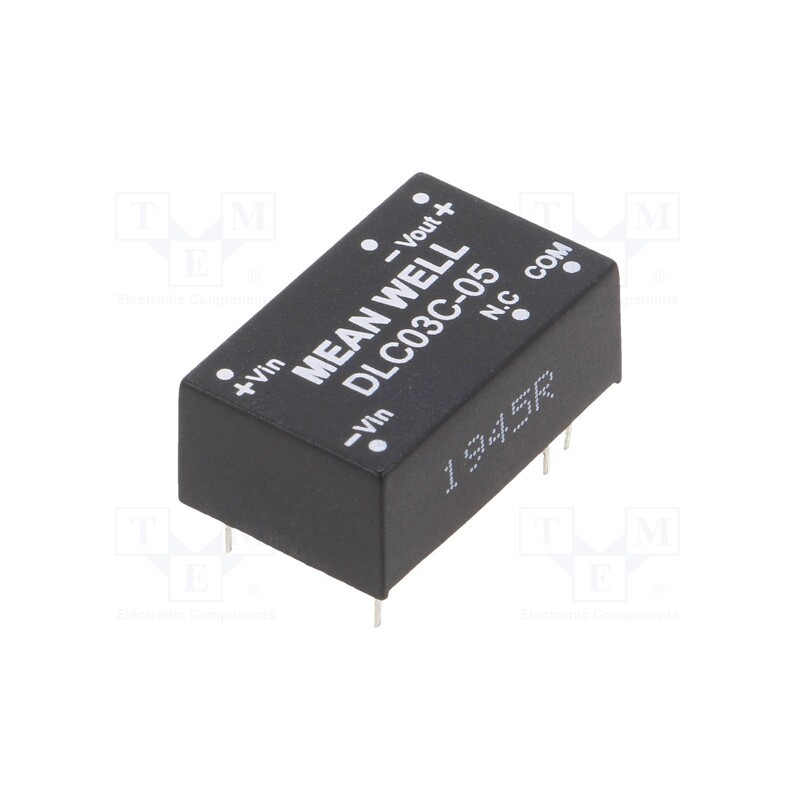 1 pcs x MEAN WELL - DLC03C-05 - Converter: DC/DC, 3W, Uin: 36÷75V, Uout: 5VDC, Uout2: -5VDC, DIP16