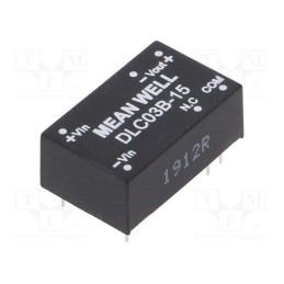 1 pcs x MEAN WELL - DLC03B-15 - Converter: DC/DC, 3W, Uin: 18÷36V, Uout: 15VDC, Uout2: -15VDC, DIP16