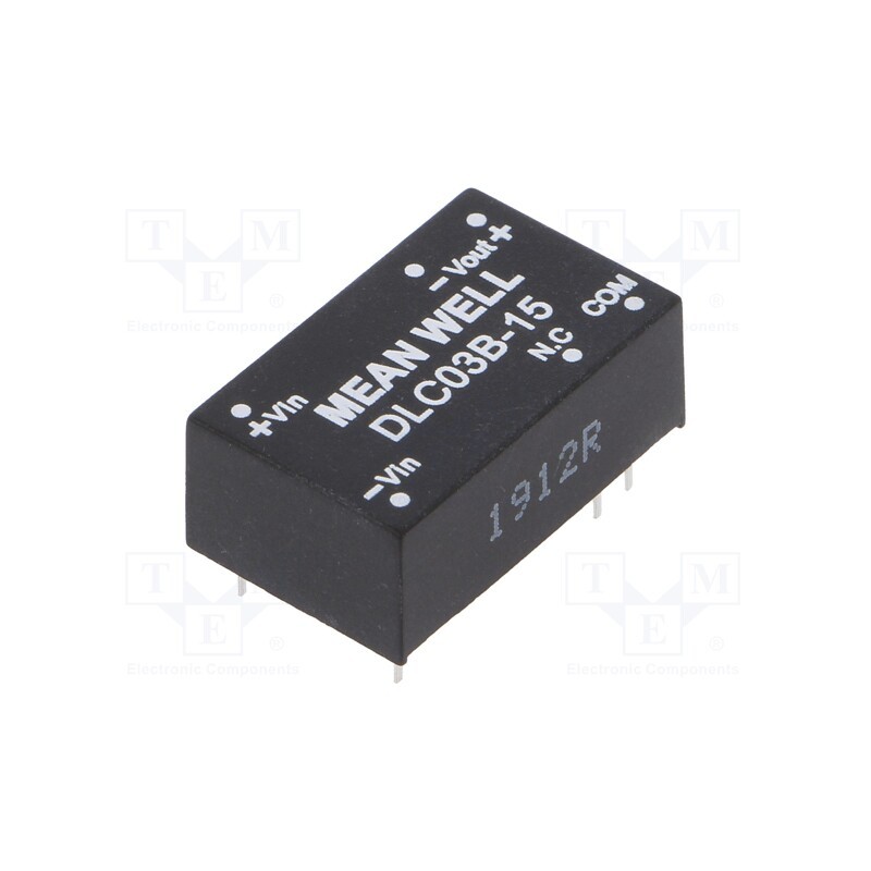 1 pcs x MEAN WELL - DLC03B-15 - Converter: DC/DC, 3W, Uin: 18÷36V, Uout: 15VDC, Uout2: -15VDC, DIP16