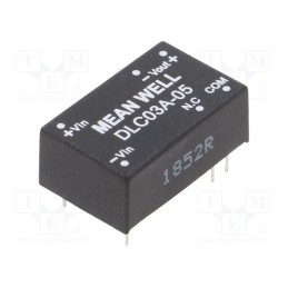 1 pcs x MEAN WELL - DLC03A-05 - Converter: DC/DC, 3W, Uin: 9÷18V, Uout: 5VDC, Uout2: -5VDC, DIP16