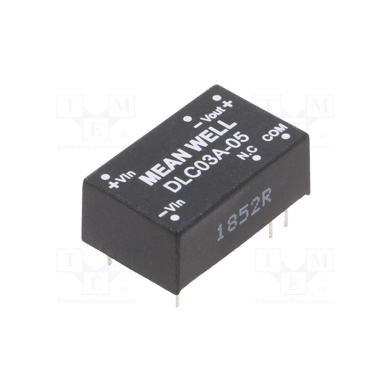 1 pcs x MEAN WELL - DLC03A-05 - Converter: DC/DC, 3W, Uin: 9÷18V, Uout: 5VDC, Uout2: -5VDC, DIP16